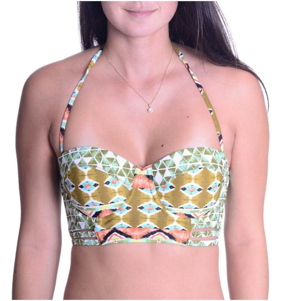 Volcom Tribal Print Bikini Top Underwire & Strap S